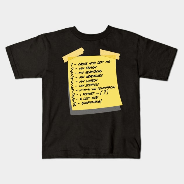 Kiss Off Sticky Note Design Kids T-Shirt by DrumRollDesigns